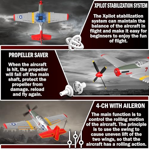 LEAMBE Remote Control Aircraft Plane, RC Plane with 3 Modes for Easy U-Turns and Control for Adults & Kids