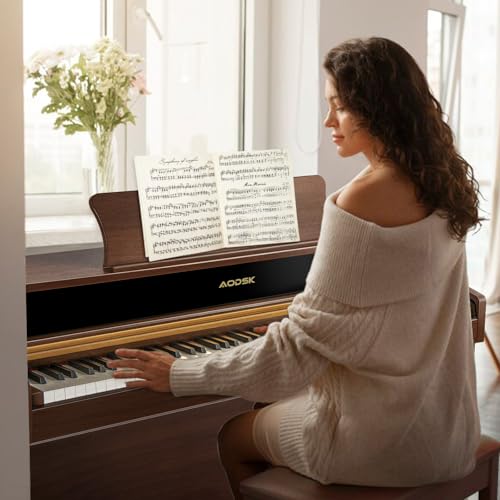 AODSK 88 Key Digital Piano,Weighted Hammer Action Digital Piano with Full-Size Weighted Keys,Triple Pedal,Beginner Bundle with Furniture Stand
