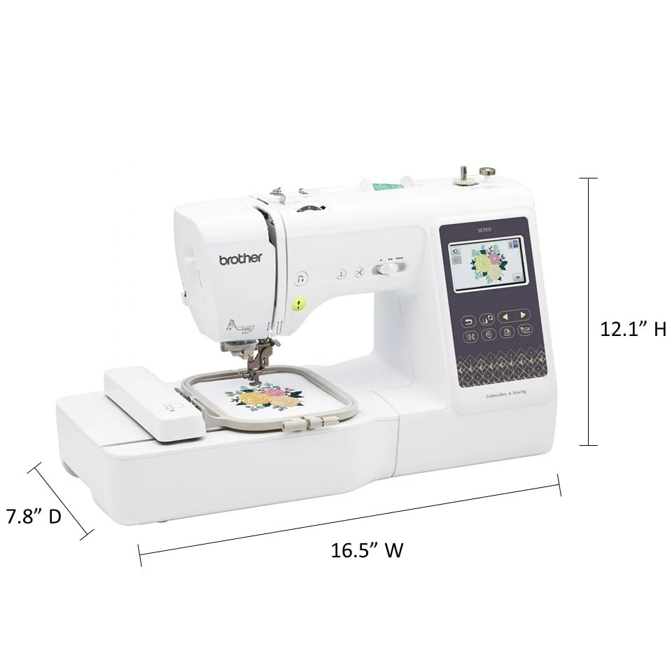 Brother SE700 Sewing and Embroidery Machine, Wireless LAN Connected, 135 Built-in Designs, 103 Built-in Stitches, Computerized, 4" x 4" Hoop Area
