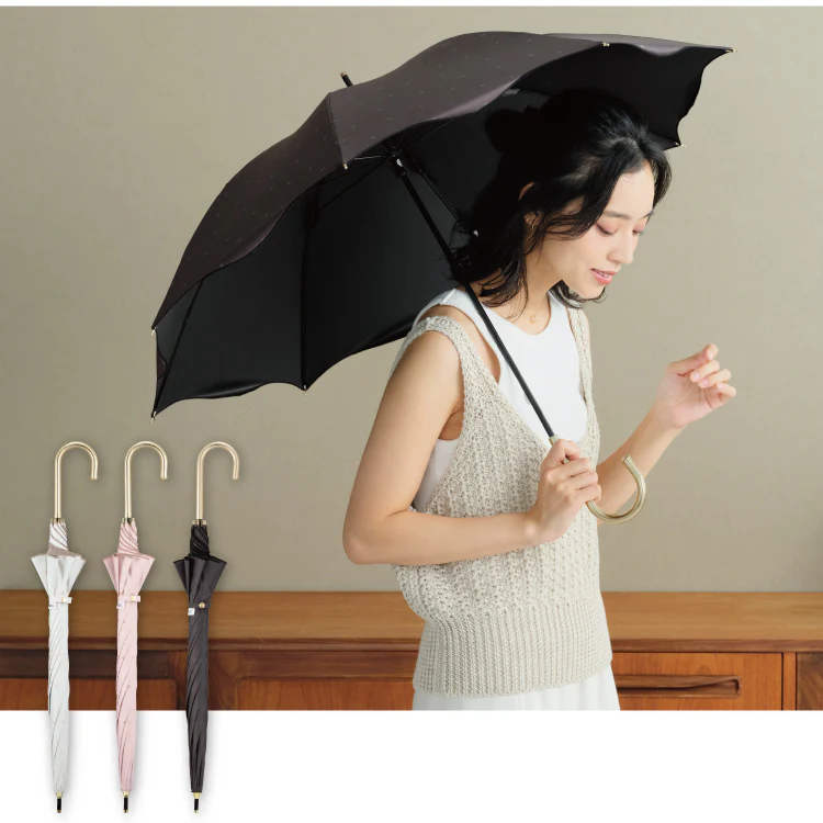 [Wpc. Official] Sun Umbrella Light Blocking Heart Mellow 50cm Complete Light Blocking Heat Insulation UV Cut Rain and Shine Dual Use Ladies Long