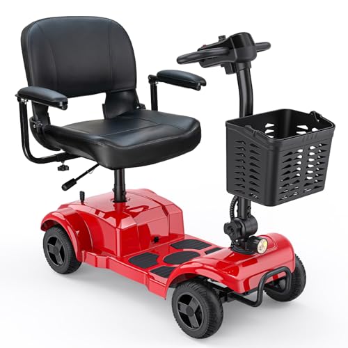 ENGWE Folding 4 Wheel Mobility Scooter,15 Mile Long Range, 250W Electric Powered Mobile Wheelchair for Seniors Adult with Detachable Basket