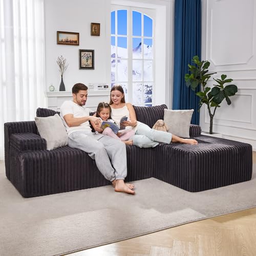 Modular Sectional Sofa Couches L-Shape Couch 3 Seat Modular Sofa Memory Foam Sectional Couches for Living Room