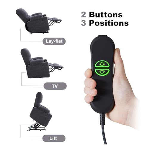 Power Lift Recliner Chair with Extended Footrest, Electric Lift Recliner Chair with Heat and Massage for Elderly, Lift Chair Cup Holders