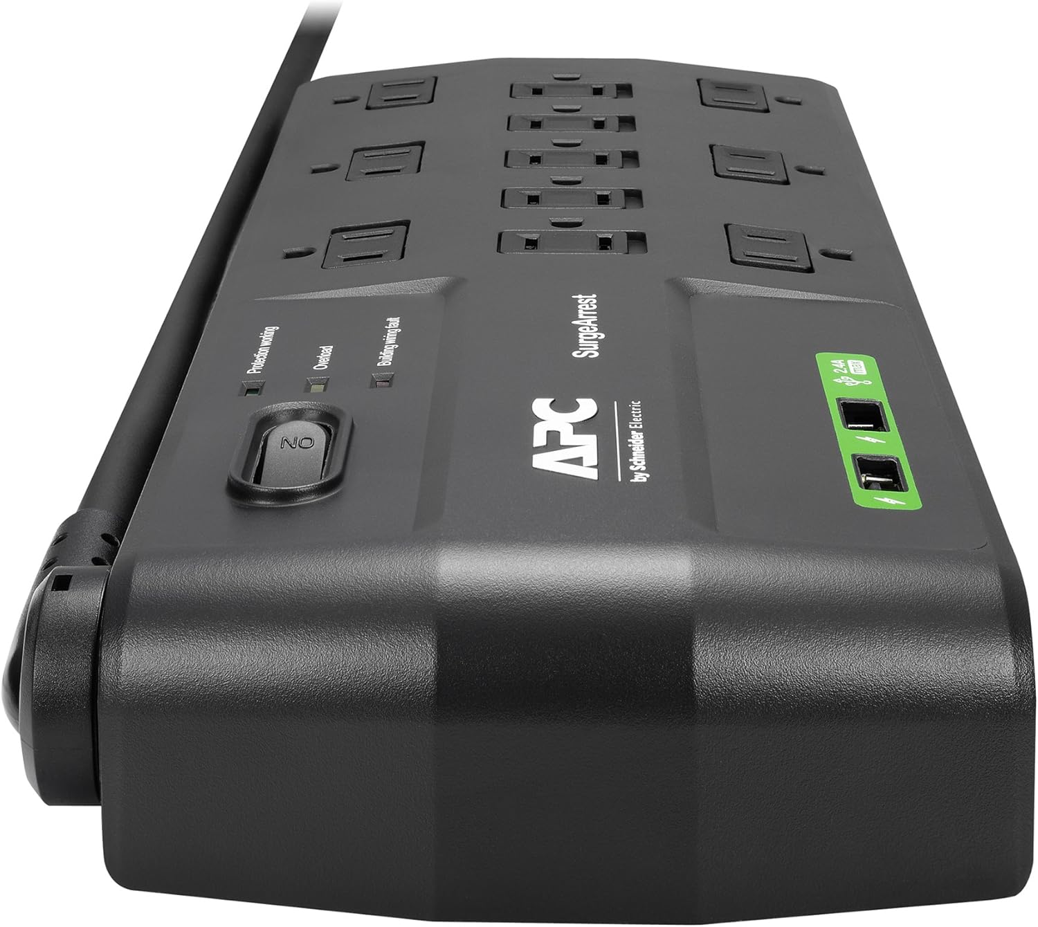 APC Surge Protector with USB Ports, P11U2, 2880 Joule, 8' Cord, Flat Plug,11 Outlet Power Strip Black Pack of 2