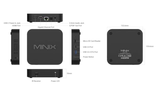 MINIX U8K-Ultra 8K Android Media Player with AI Picture Quality Enhancer & AI Resolution Upscaling 8GB RAM 128GB eMMC, Powered by AOSP 11