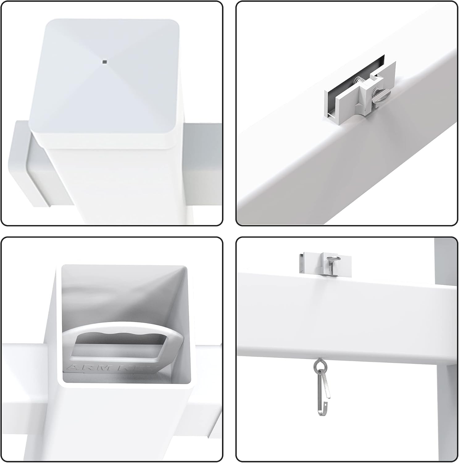 Qikdesign Vinyl PVC Real Estate Sign Post with Flat Cap 6' Tall - Realtor Yard Sign Post - 36 Arm Holds Up to 24 Sign- White (No Sign)