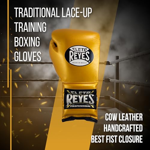 CLETO REYES Traditional Professional Boxing Gloves with Laces for Training, Sparring and Heavy Punching Bags for Men and Women, MMA, Kickboxing