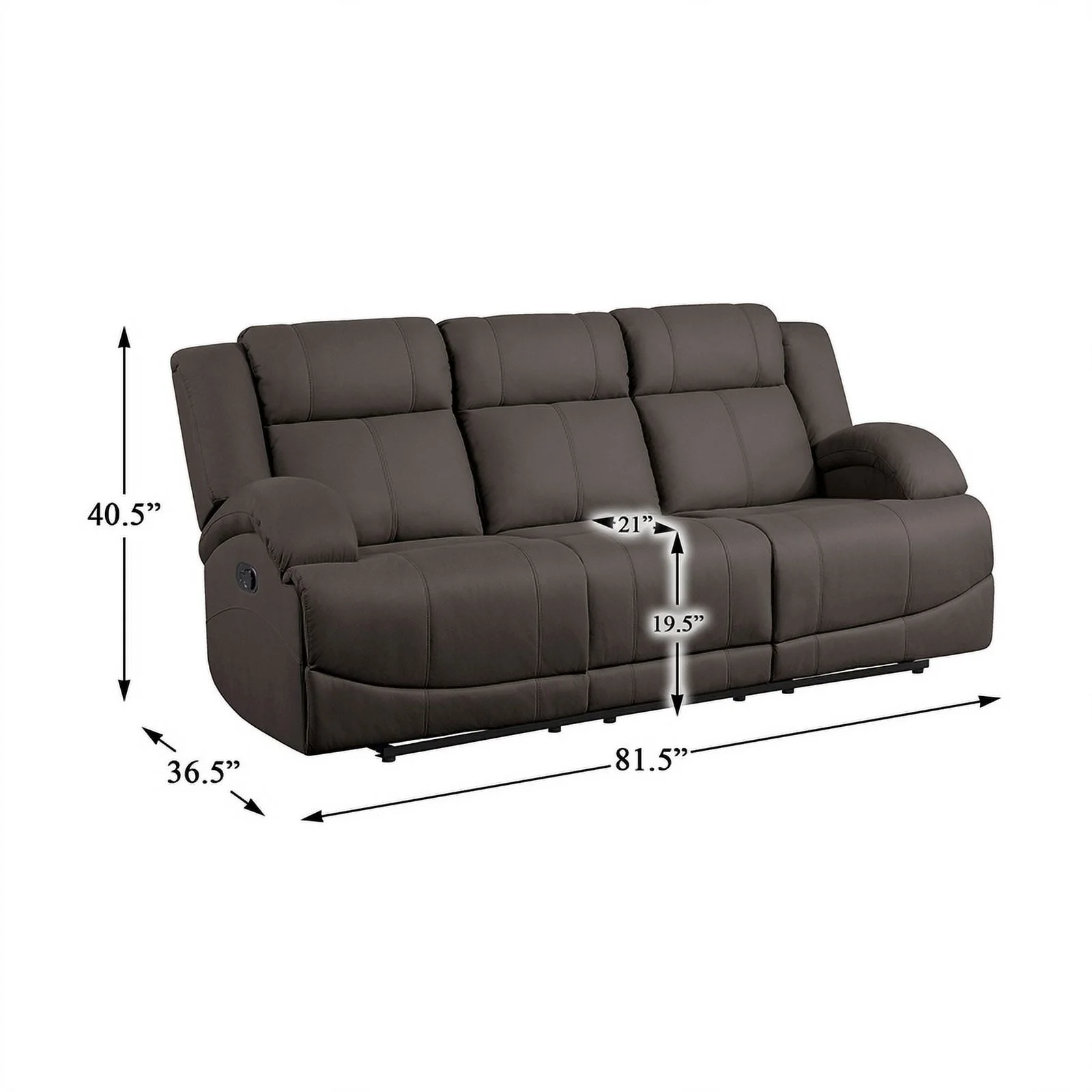 Lexicon Camryn Microfiber 2-Piece Manual Reclining Sofa Set in Chocolate