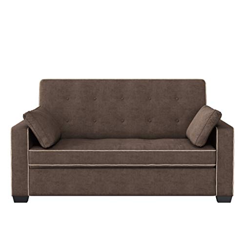Serta Ainsley 72.6" Convertible Sleeper Sofa, Queen Size, Dreamcoil Comfort, Soft Velvet Fabric, Navy