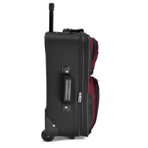 Travel Select Amsterdam 4-Piece Softside Expandable Luggage Set, Lightweight 2-Wheel Upright Suitcases, Travel Tote, Packing Cubes, Gray