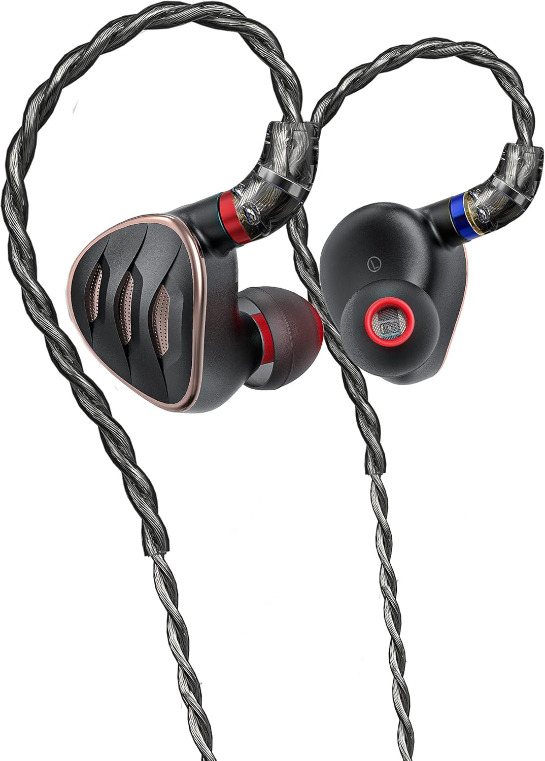 FiiO FH5s Earphones Wired 2BA+2DD High Resolution Hybrid in-Ear Earbuds High-Performance Cable, Swappable Plug 2.5mm/3.5mm/4.4mm(silver)