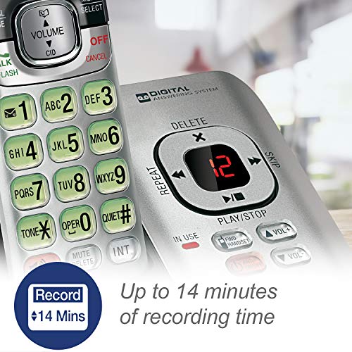 VTech CS6529-4B 4-Handset DECT 6.0 Cordless Phone with Answering System and Caller ID, Expandable up to 5 Handsets, Wall-Mountable