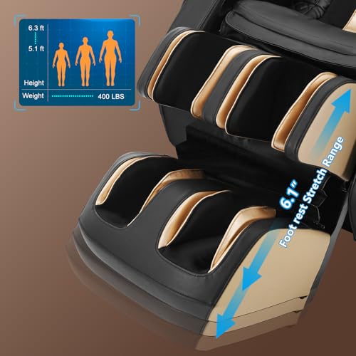 Artist hand Massage Chair Full Body Extra Wide Seat, Zero Gravity Massage Chair SL-Track Shiatsu Massage Recliner Chair with 12 Modes, Bluetooth