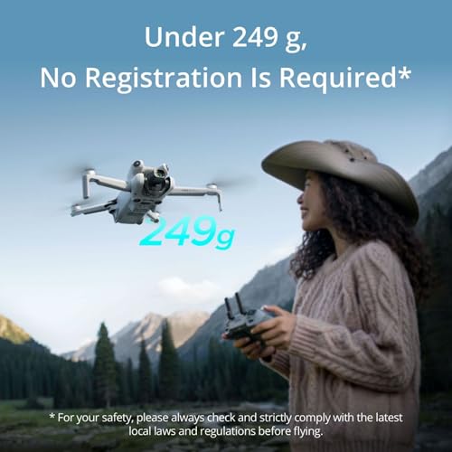 DJI Mini 4 Pro (DJI RC-N2), Drones with Camera for Adults 4K, Under 0.549 lbs/249 g, 34 Mins Flight Time, 20km Max Video Transmission Distance