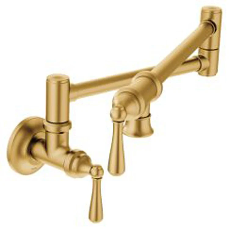 Traditional Two Handle Wall-Mount Pot Filler Faucet