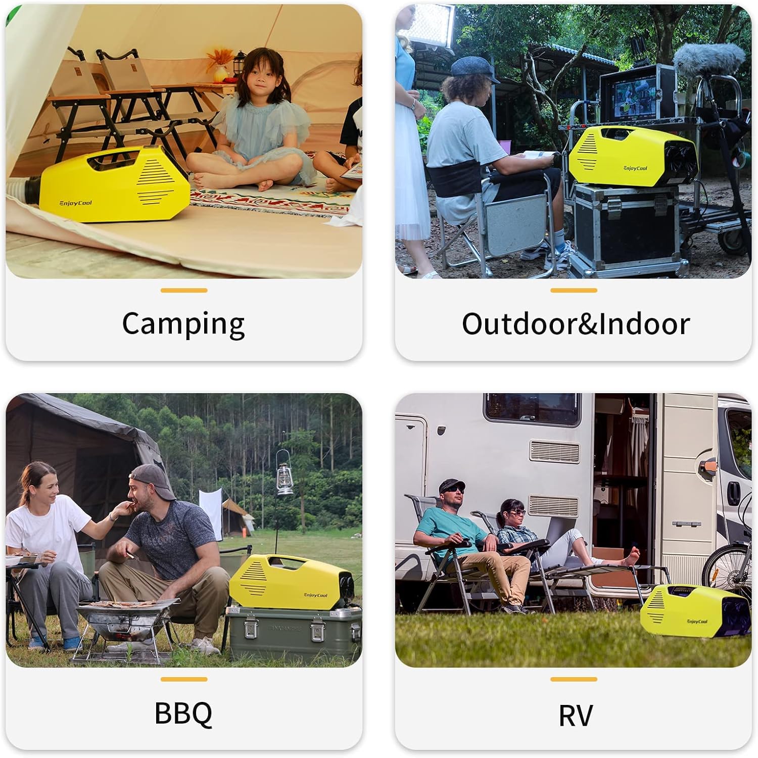 Portable Air Conditioners, 220W Low Power Consumption, 24VDC, Tent Air Conditioner 2380BTU, Fast Cooling AC for Van and RV, Camping Tent, Fishing
