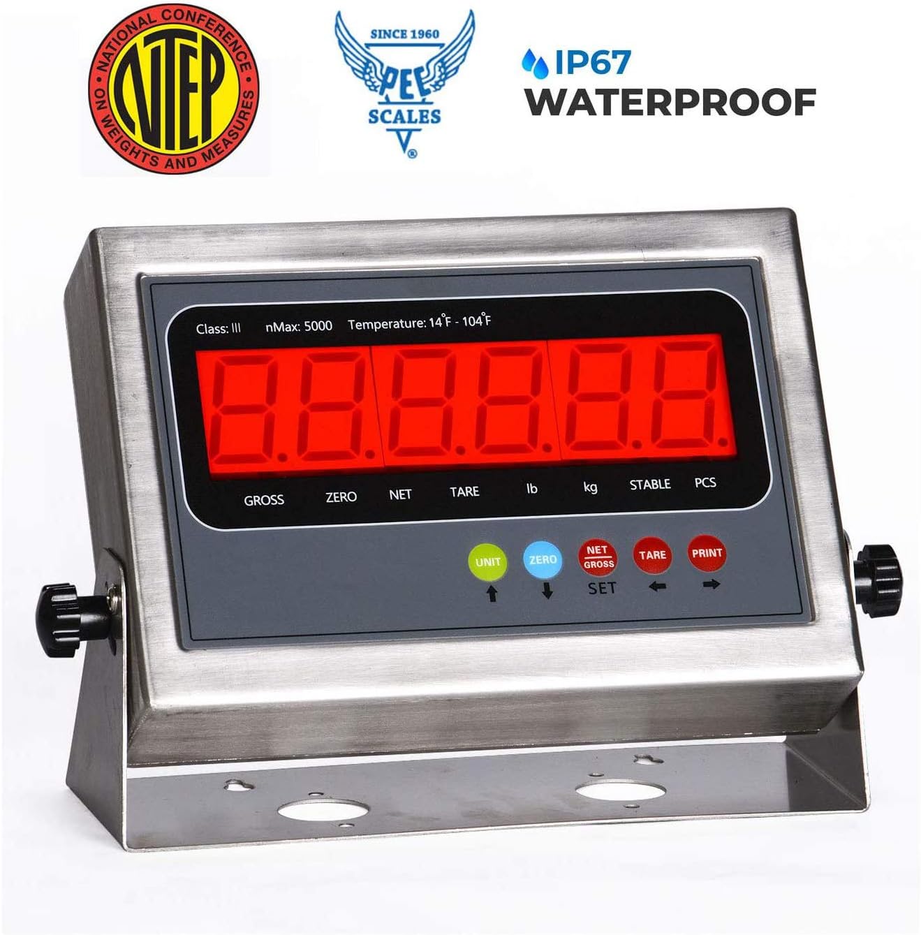 PEC Scales Recycling 304 Stainless Steel Bench Scale/Shipping Scale, NTEP Legal for Trade (18 x 18)