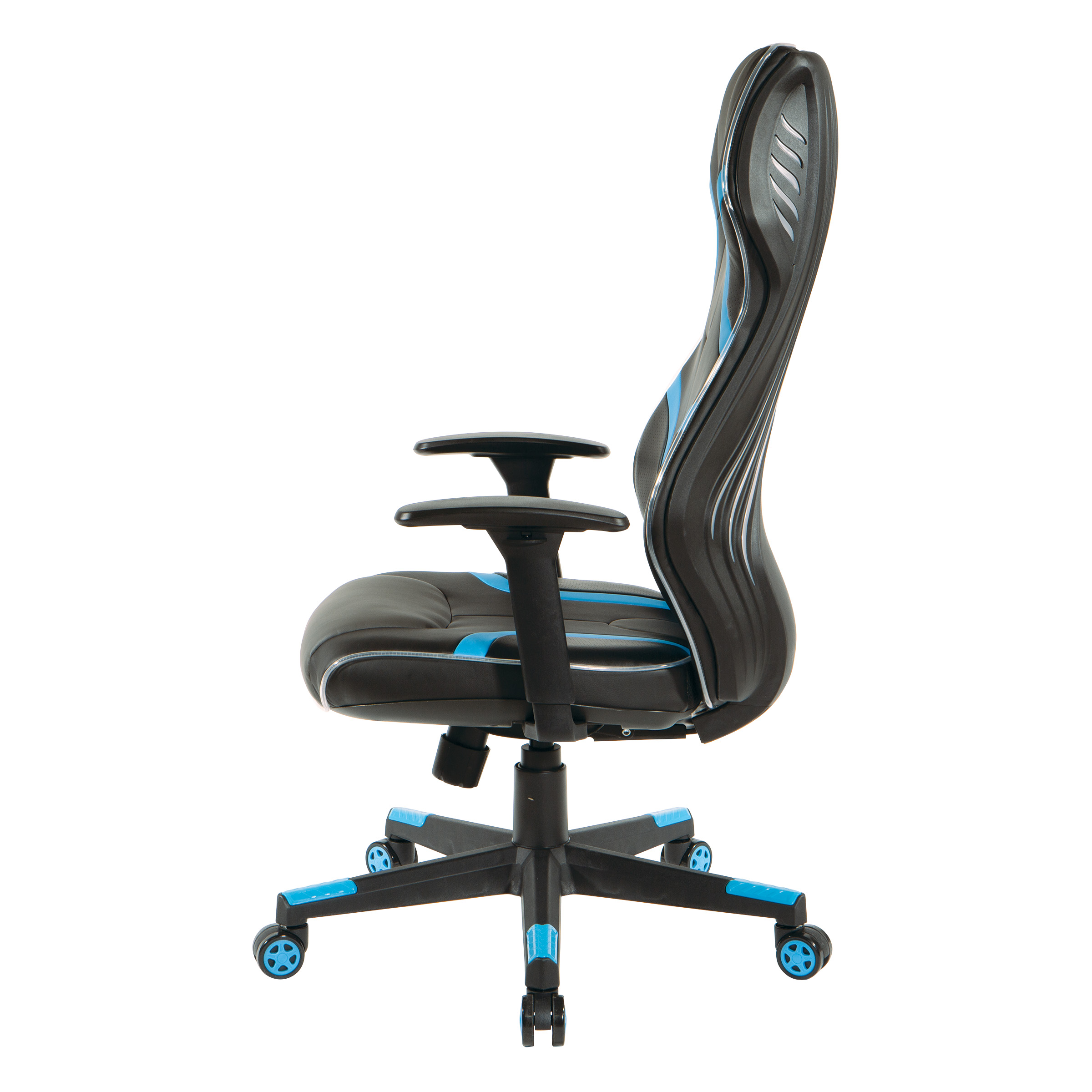 OSP Home Furnishings Lumbar Support & Adjustable Swivel Gaming Chair, Gray