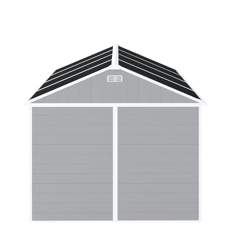 8x8 FT Outdoor Resin Storage shed - Waterproof Garden Sheds with Vents, Lockable Double Doors and Windows for Lawn, Backyard, Patio, Tool Storage Use