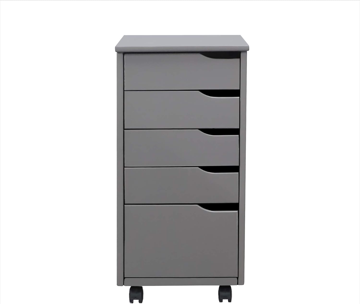 Adeptus Euro 6 Drawer Wide Roll Cart Quick 2 Connect Assembly and Made from Solid Wood (White)