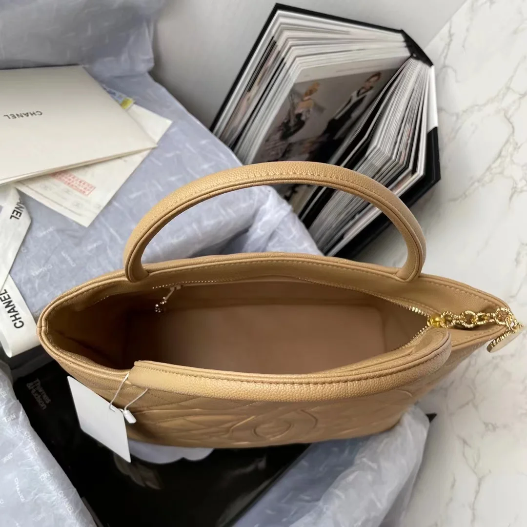Chanel Medallion Tote Shoulder Beige Bag For Women 29cm/11.4in