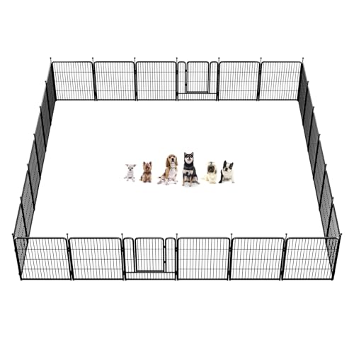 FXW Rollick Dog Playpen for Yard, RV Camping, 32 inch 16 Panels for Small and Medium Dogs│Patented
