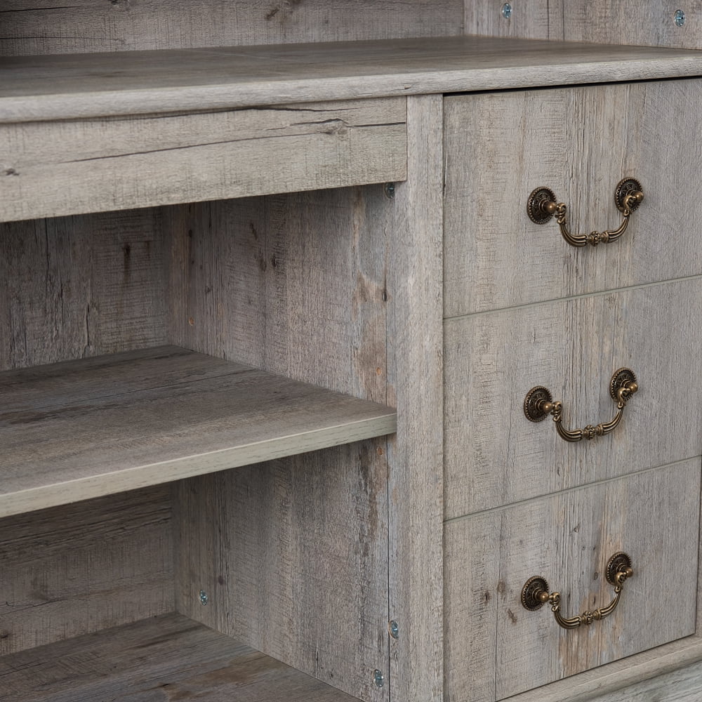 Rustic Classic TV Stand for TVs Up to 65 inch, Wood Freestanding Entertainment Center Console Table with Storage Doors Shelves for Living Room Bedroom