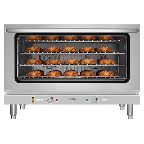 KoolMore 32 in. Commercial Countertop Convection Oven, Holds Full Size Pans, 4 Racks and 3500W of Power, 240V in Stainless-Steel