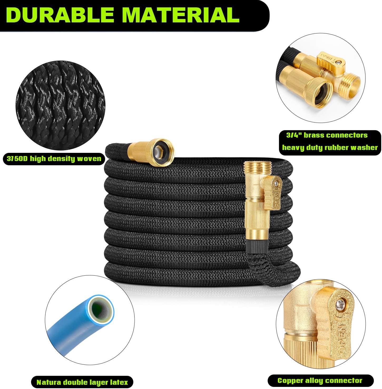 ESOHOSE Expandable Garden Hose 100FT, Water Hose For Lawns And Pet Care, 100 Foot Collapsible Hose, Outdoor Hoses That Shrink, Hoses For Yard (100)