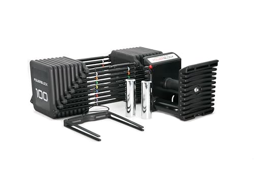 PowerBlock Pro 100 Adjustable Dumbbell, Sold As A Single Unit 5-100 lb Dumbbell &ndash; Durable Steel Build, Innovative Workout Equipment
