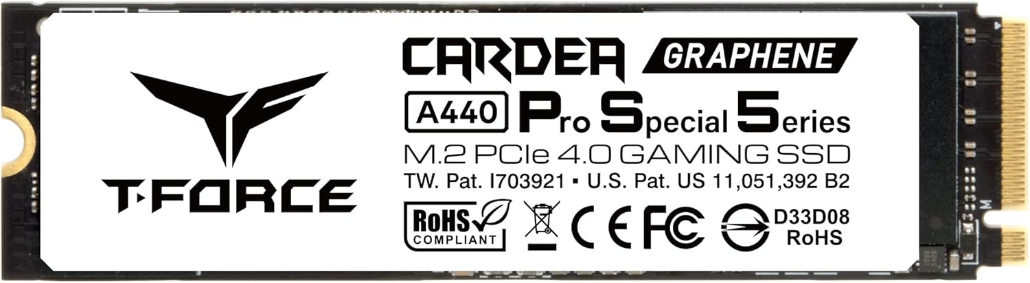 TEAMGROUP T-Force CARDEA Zero Z440 1TB DRAM SLC Cache, 3D TLC NAND, NVMe PCIe Gen4 M.2 2280 Gaming SSD Read/Write 5,000/4