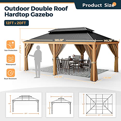 HAPPATIO 10' x 12' Hardtop Gazebo