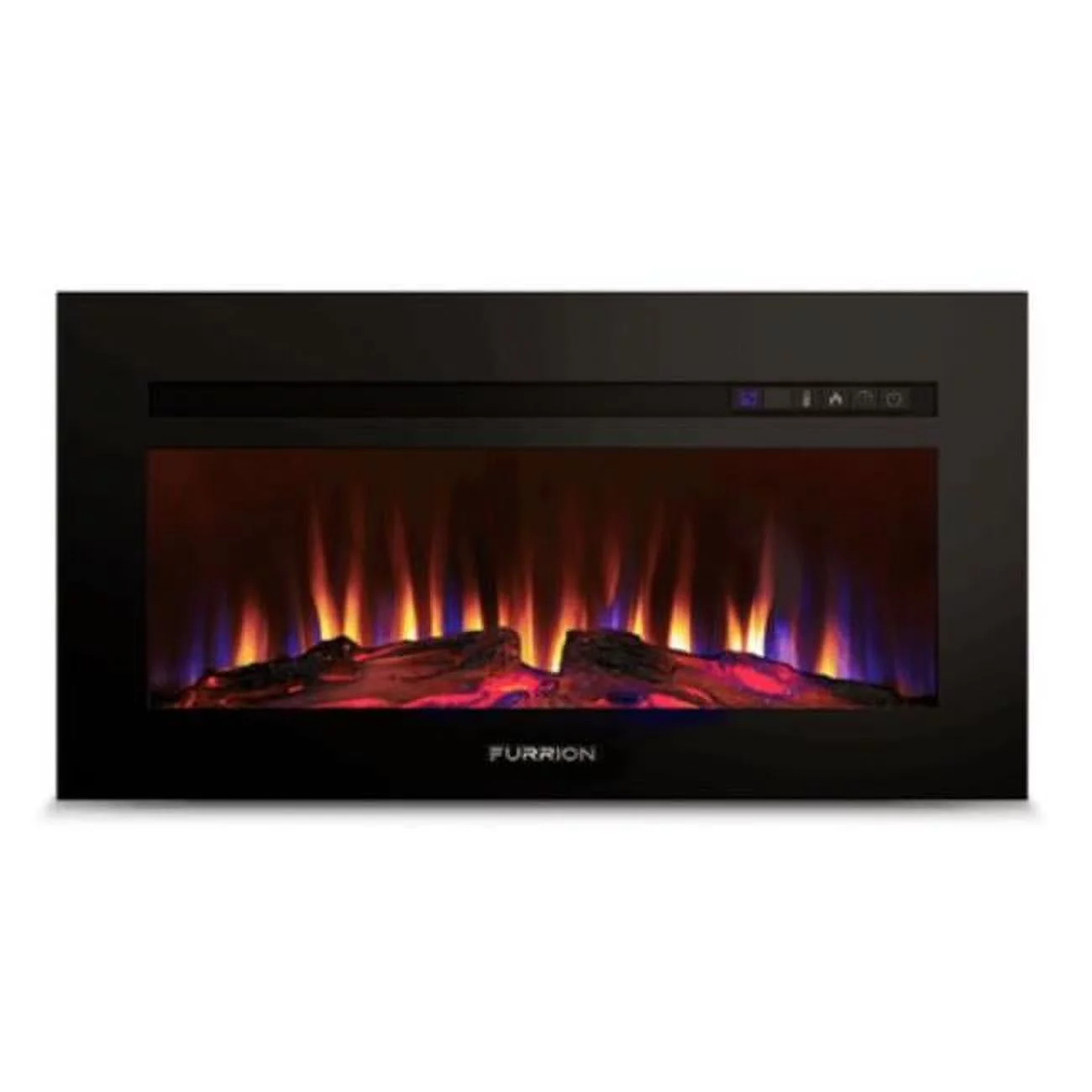 Furrion 2022302071 31 in. Greystone Glass Face Crystal Log Set Fireplace with 4 Color, Black