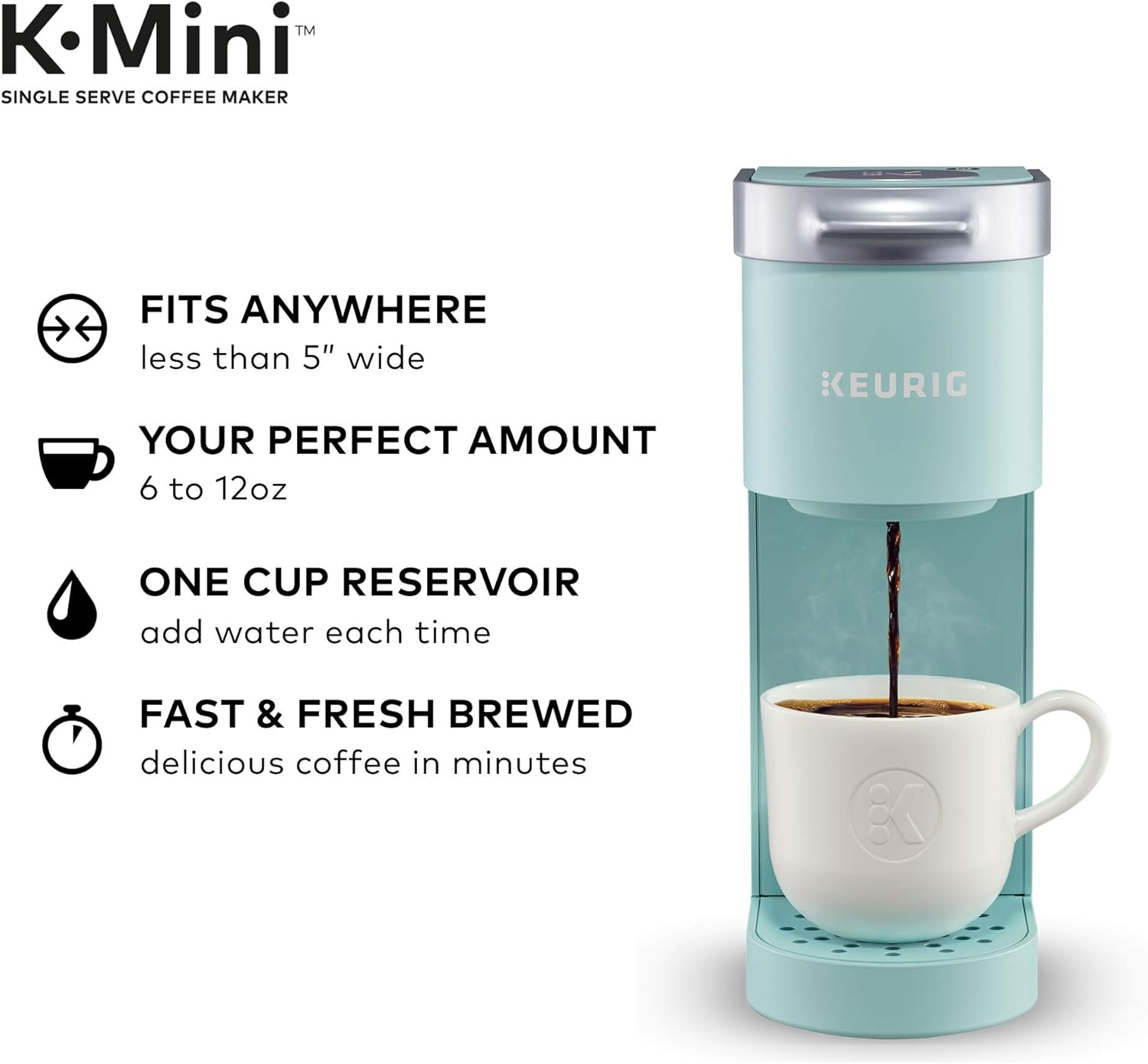 Keurig K-Mini Single Serve Coffee Maker, Evergreen & K-Mini Single Serve Coffee Maker, Oasis
