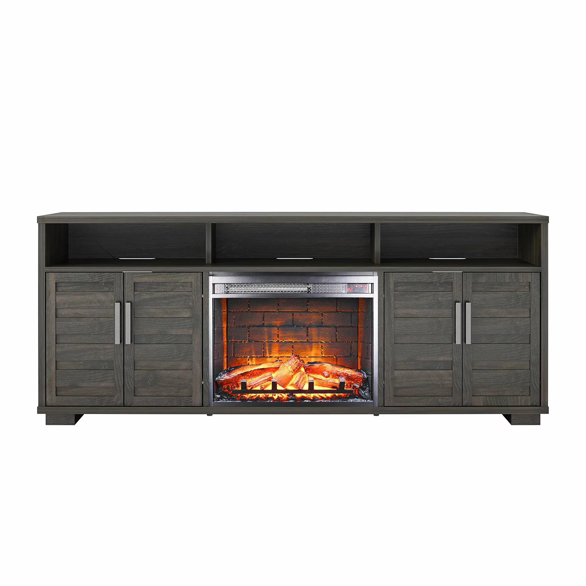 Ameriwood Home Fernwood Electric Fireplace Console TV Stand for TVs up to 75", Espresso