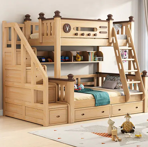 solid wood children's bunk bed