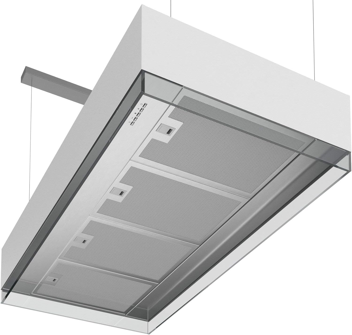 Futuro Futuro Island Mount DUCTLESS ONLY Range Hood 48" | Perimeter White | Vent Hood | Modern Italian Exhaust Hood |Remote Control, LED