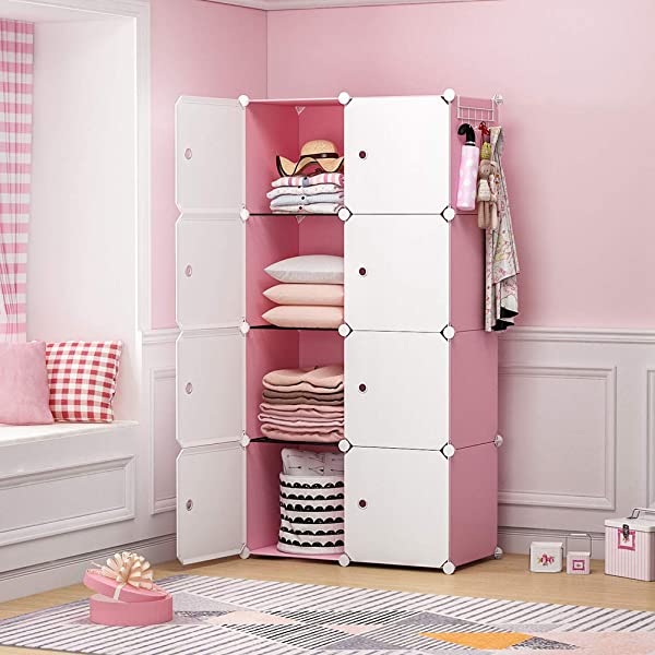 YOZO Cube Storage Organzier Portable Closet Wardrobe Bedroom Dresser (71x14x71 inches) Portable Closet Cube Shelf Armoire Pantry Cabinet, 25 Cubes