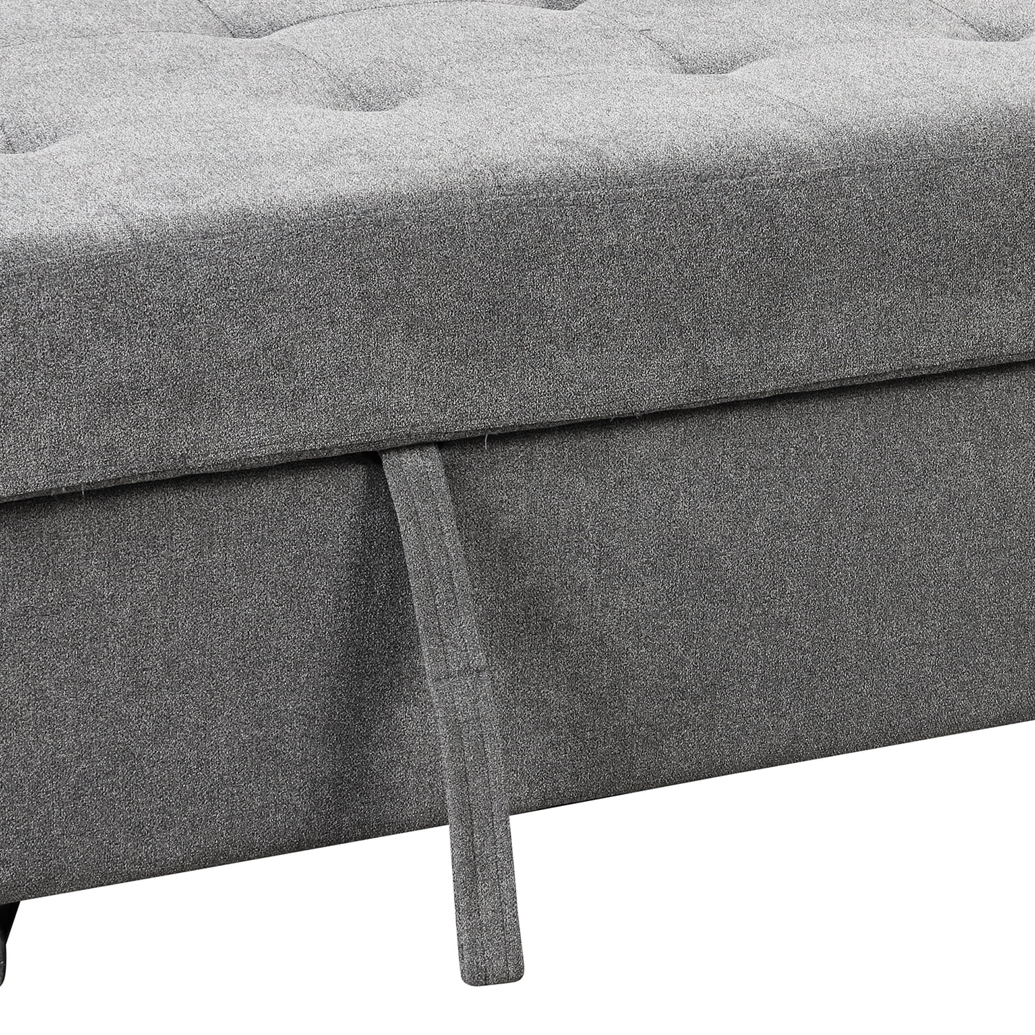 Churanty Functional Sectional Pull Out Sofa Bed with Storage L Shaped Corner Sofa Couch with Drop Down Table and USB Charger for Small Apartment,Gray