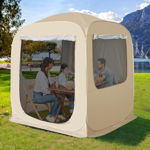Alvantor Screen House Gazebo, 6-10-15 Person Pop Up Igloo Screened Canopy Tent with Mosquito Netting Sides