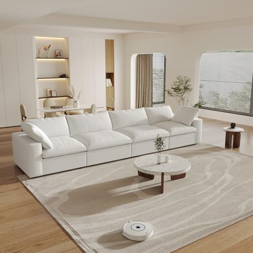 160.6" Cloud Couch Modular Sectional Sofa for Livingroom,Oversized Convertible Sofa with Storage Ottomans,6 Seat Wide Couches