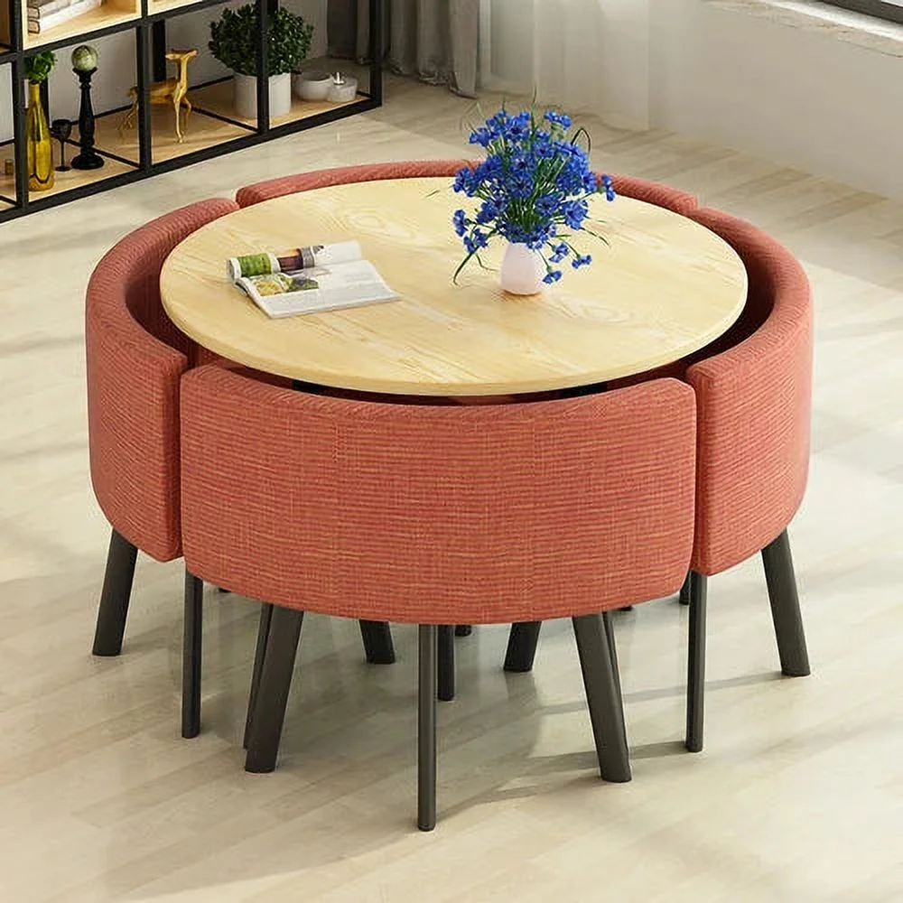 Dining Table Set 4 Chairs Office Reception Seat Suits Negotiation Table Casual Visitor Round Table Visitor Office Desk Chair Set