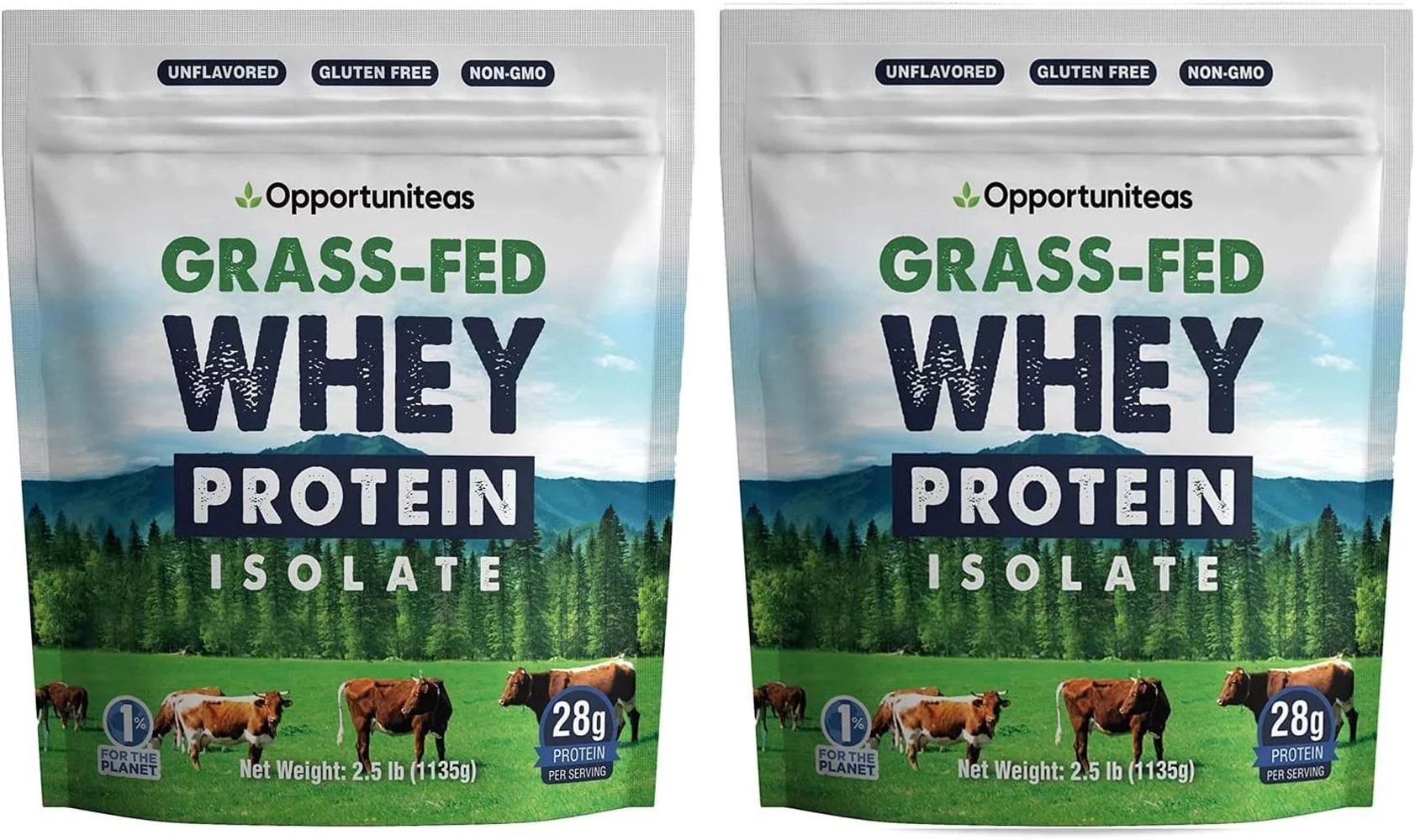 Opportuniteas Whey Protein Powder Grass Fed Whey Isolate Unflavored Protein Mix for Shakes and Baking 5 lbs