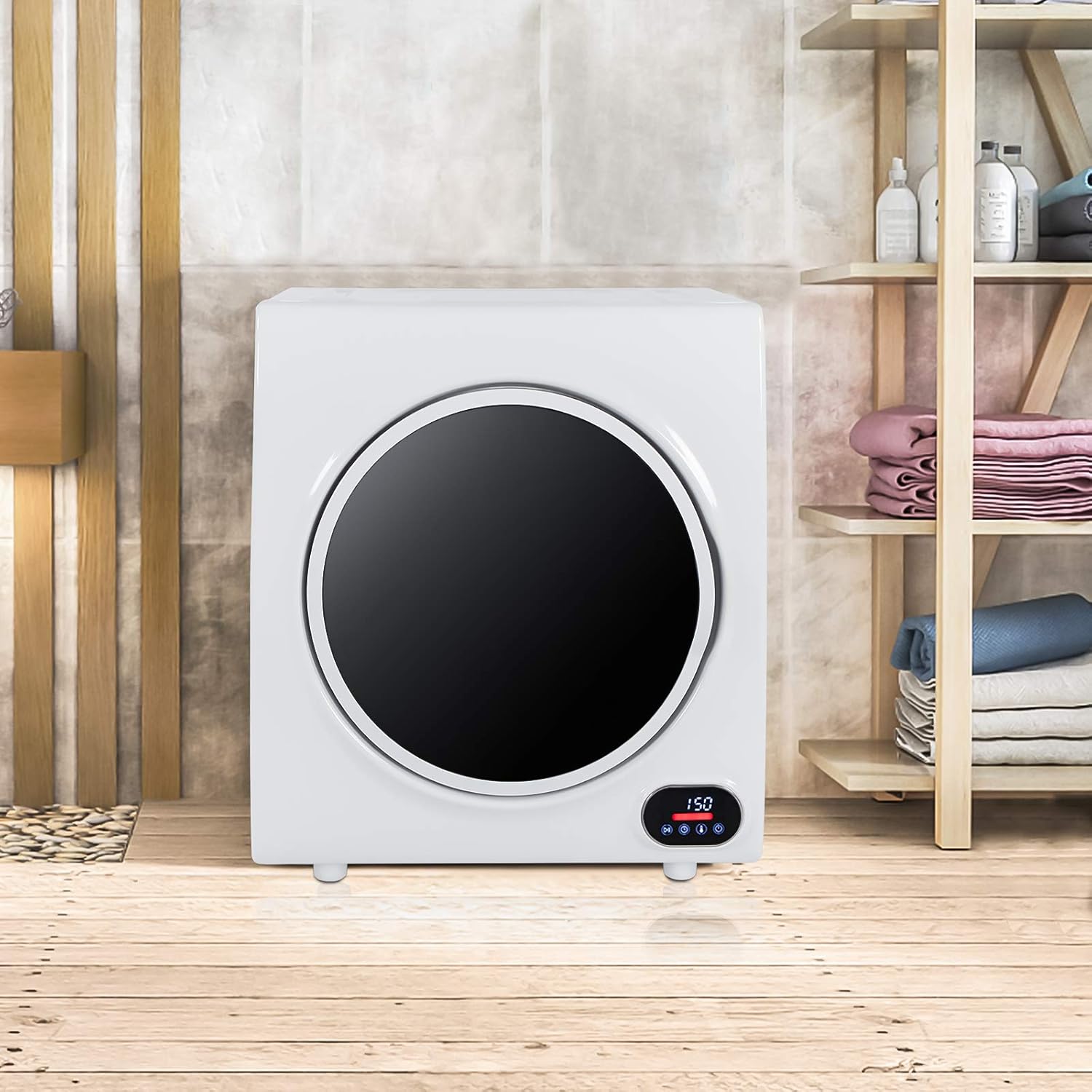 Winado Compact Laundry Dryer 9lbs Capacity, 2.6 cu.ft Portable Clothes Dryer, Front Load Dryer w/LED Control Screen