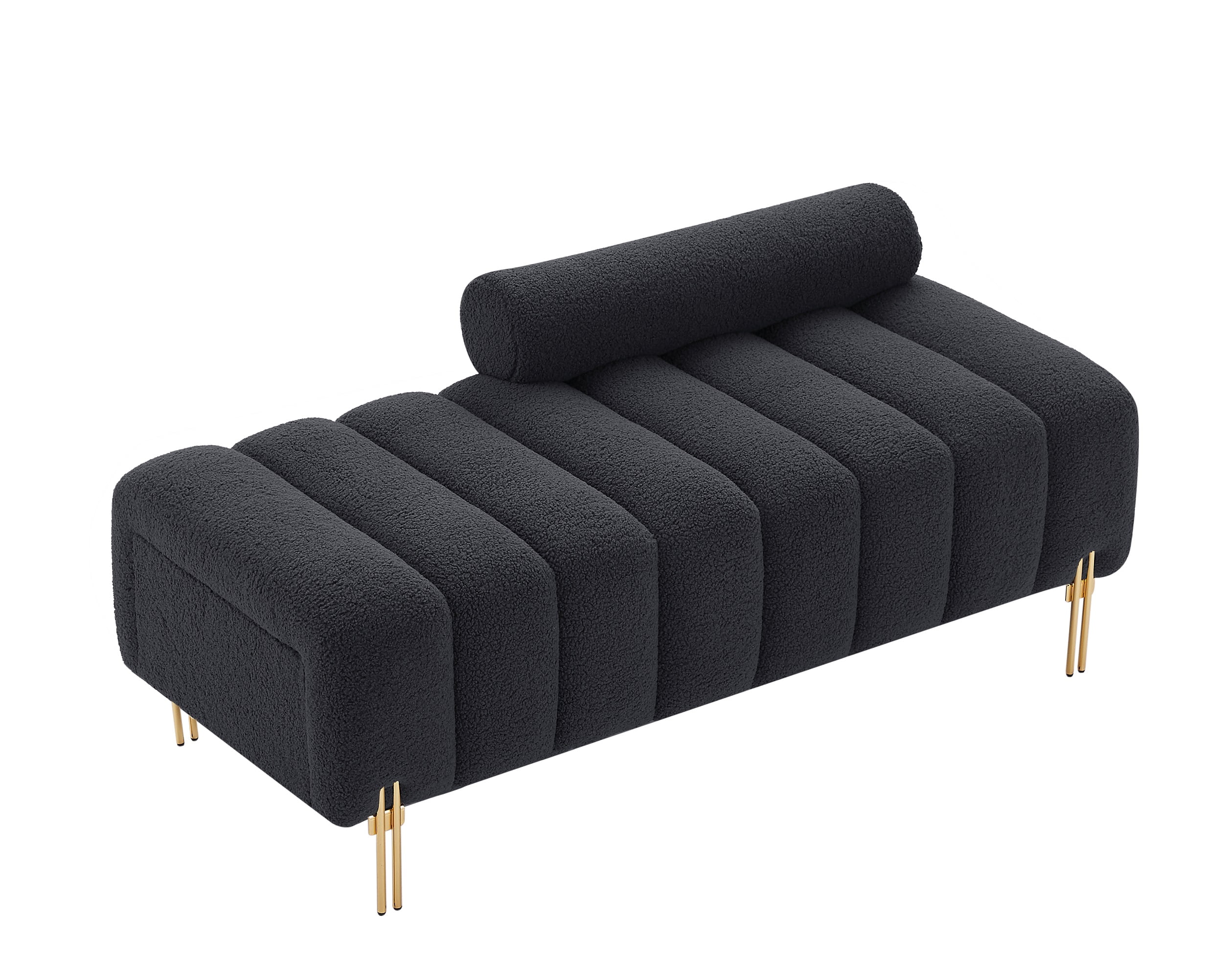 HUTWIFE Storage Bench for Bedroom End of Bed, Window Ottoman Storage Bench, Modern Upholstered Teddy Fabric Bench Ottoman, Tufted Bench for Entryway