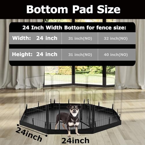 PJYuCien Dog Playpen Plus Storage Bag, 32" H 8 Panels Puppy Pen with Square Bottom, Heavy Duty Dog Fence for Puppies/Small Dogs