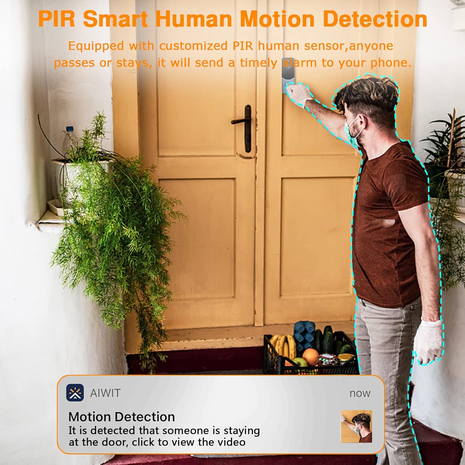 2022 New Wireless Video Doorbell Camera,Camera Doorbell with Wireless Chime,Free Cloud Storage,PIR Motion Detection,HD Video,2 Way Audio