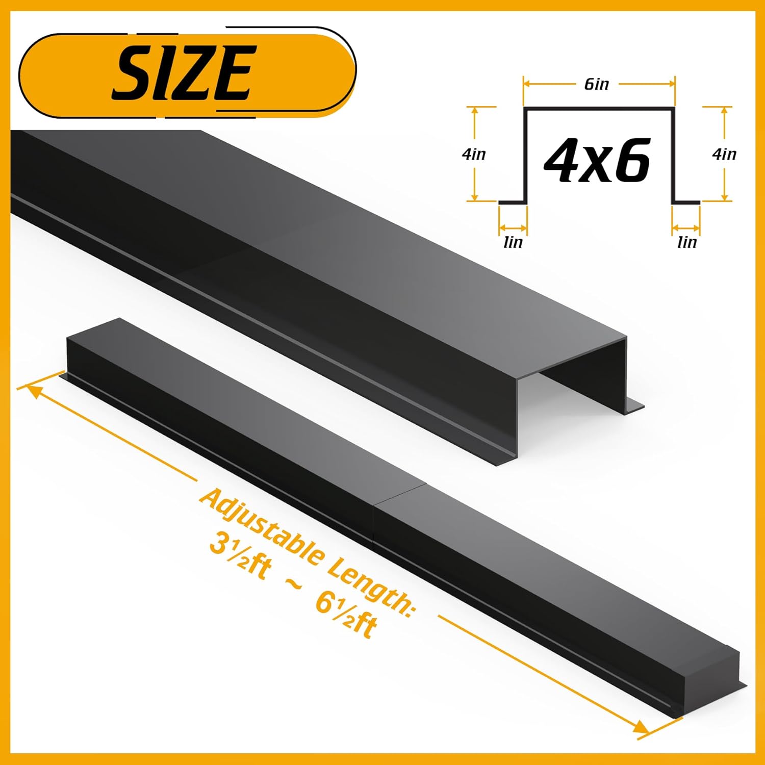 LBG Products 6" x 4" Metal Decorative Line Set Cover Kit for Ductless Mini Split,Central Air Conditioner,Heat Pump,Mini Split Accessories(Black)