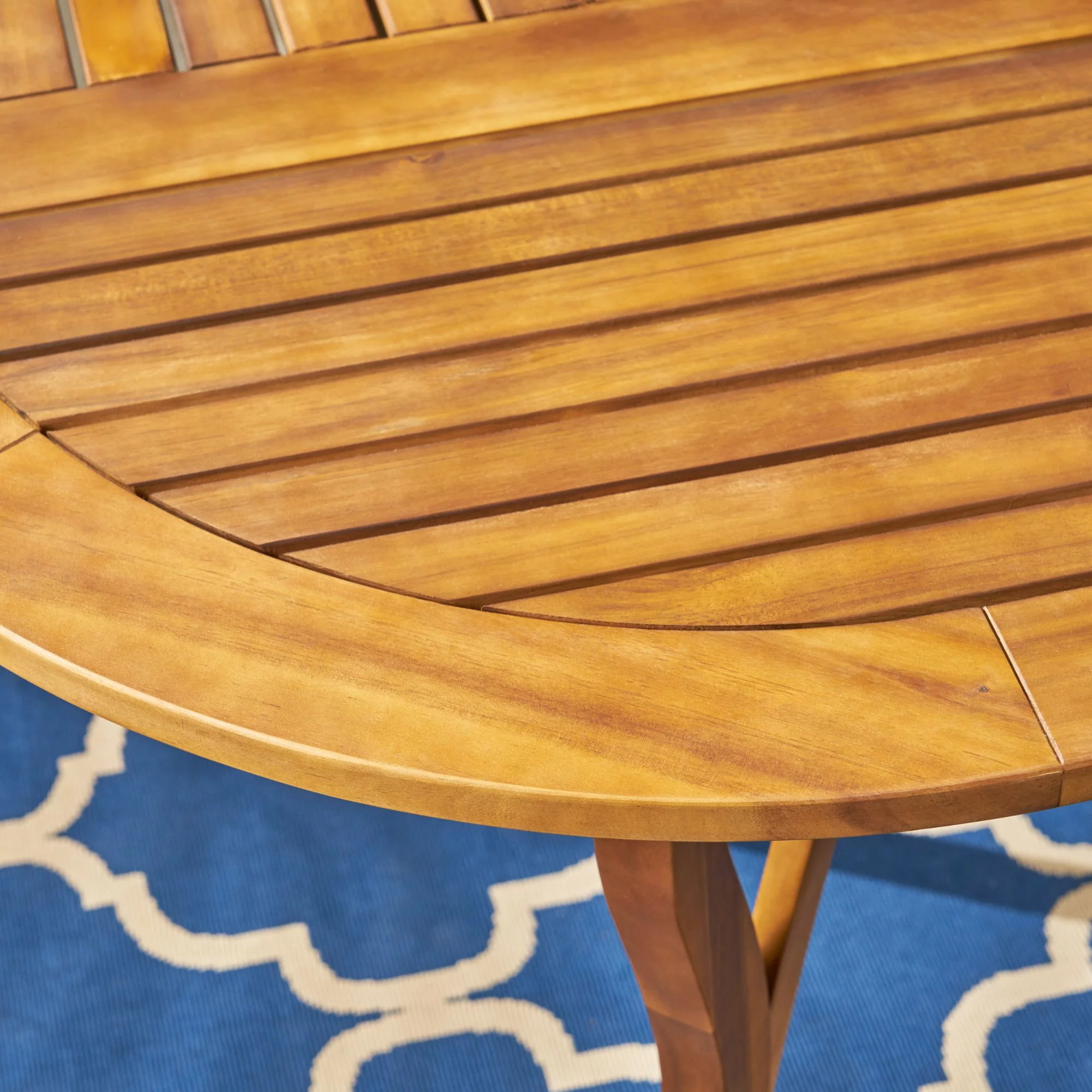 Noble House Holloway 7 Piece Wooden Oval Patio Dining Set in Teak