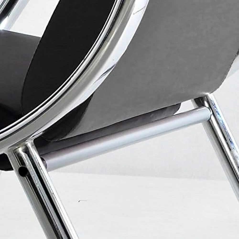 2Pcs Black PU Leather Office Reception Chair Waiting Room Visitor Guest Sofa Seat